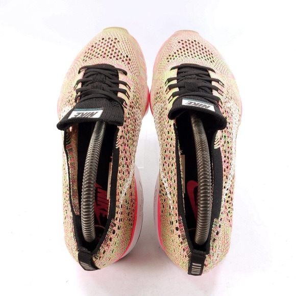 Nike Flyknit Zoom Athletic Running Shoe Womens Size 8.5 698616-301 Pink White - Picture 4 of 9